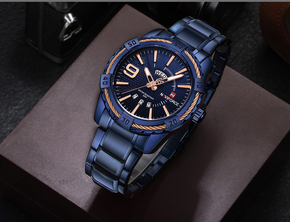 Luxury Brand  Men's Gold Watches Men's Waterproof Stainless Steel Quartz Watch The Clothing Company Sydney