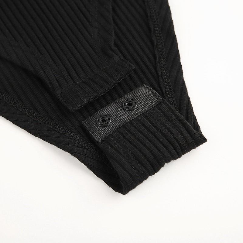 Autumn winter skinny button up long sleeve bodysuit The Clothing Company Sydney