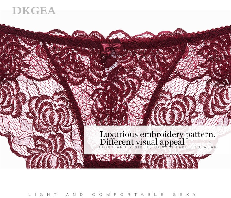 3 Piece Lace Underwear Plus Size Low rise Transparent Embroidered Panties The Clothing Company Sydney