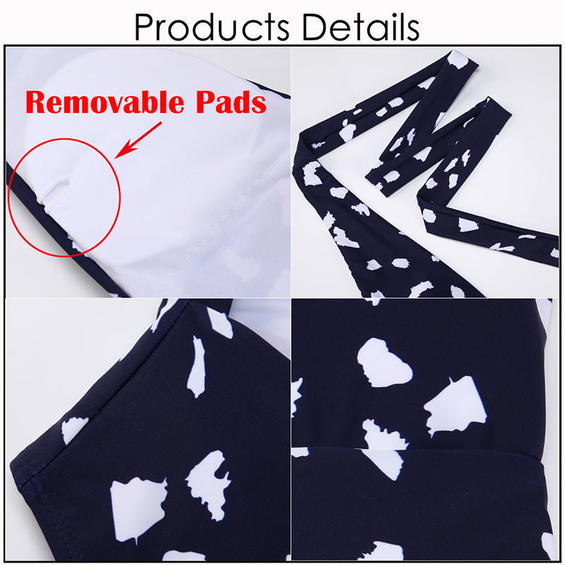 Deep V Neck Swimsuit One Piece Swimwear Speckle Print Women's Bathing Suits High Cut Monokini The Clothing Company Sydney