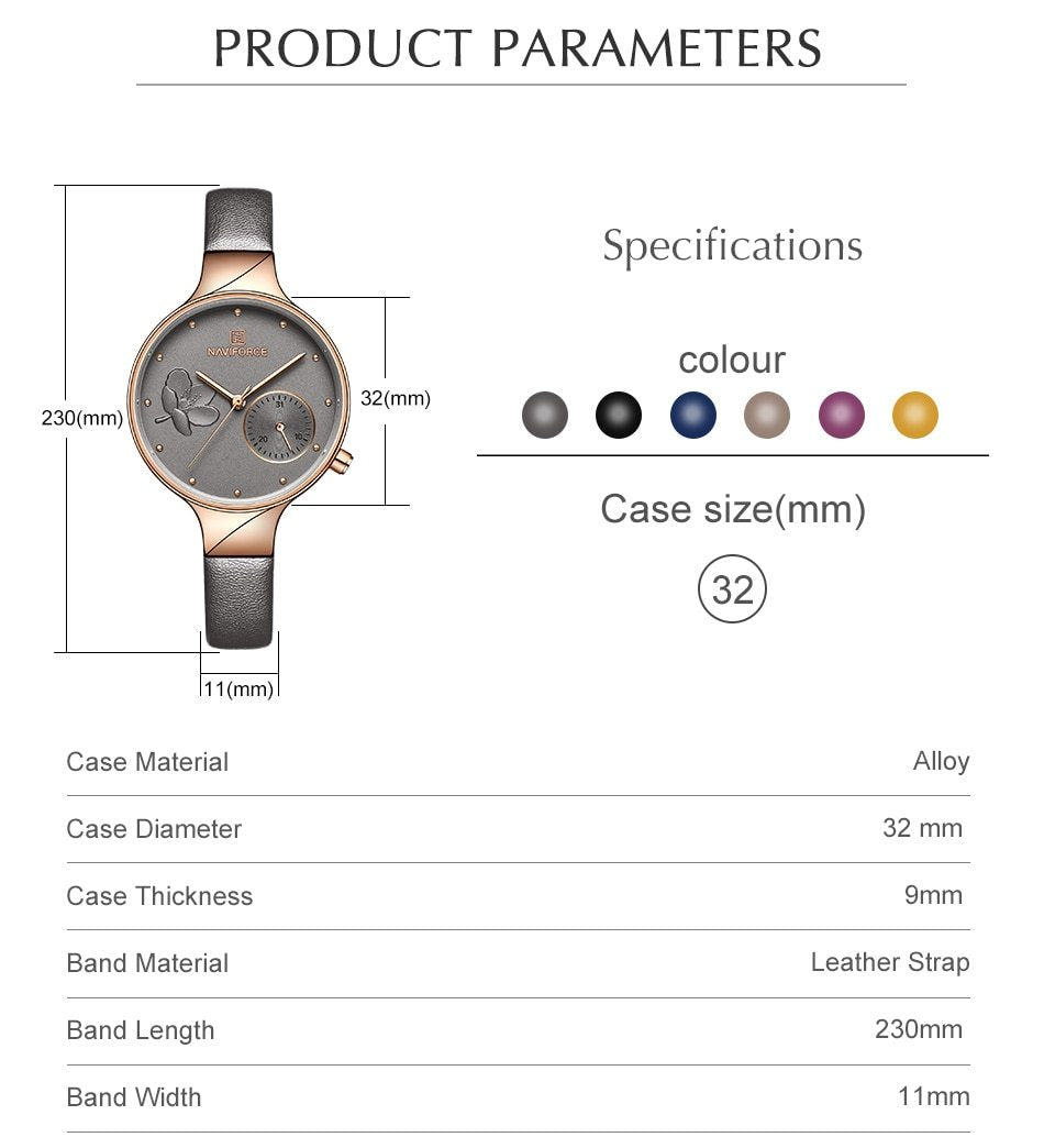 Luxury Fashion Quartz Wrist Watch Ladies Leather Waterproof Watch The Clothing Company Sydney