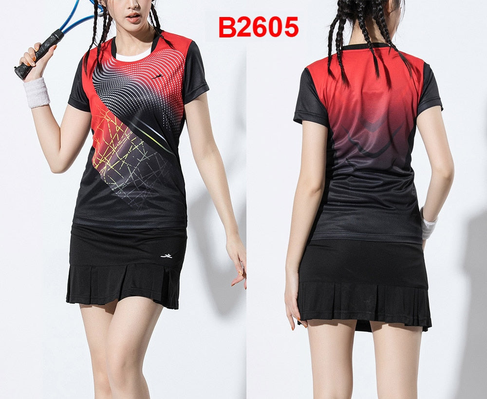 2 Piece Ladies Womens Quick dry Tennis Badminton Tennis Tennis Squash Netball Top Skirt Shorts Set The Clothing Company Sydney