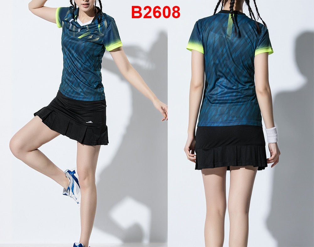 2 Piece Ladies Womens Quick dry Tennis Badminton Tennis Tennis Squash Netball Top Skirt Shorts Set The Clothing Company Sydney