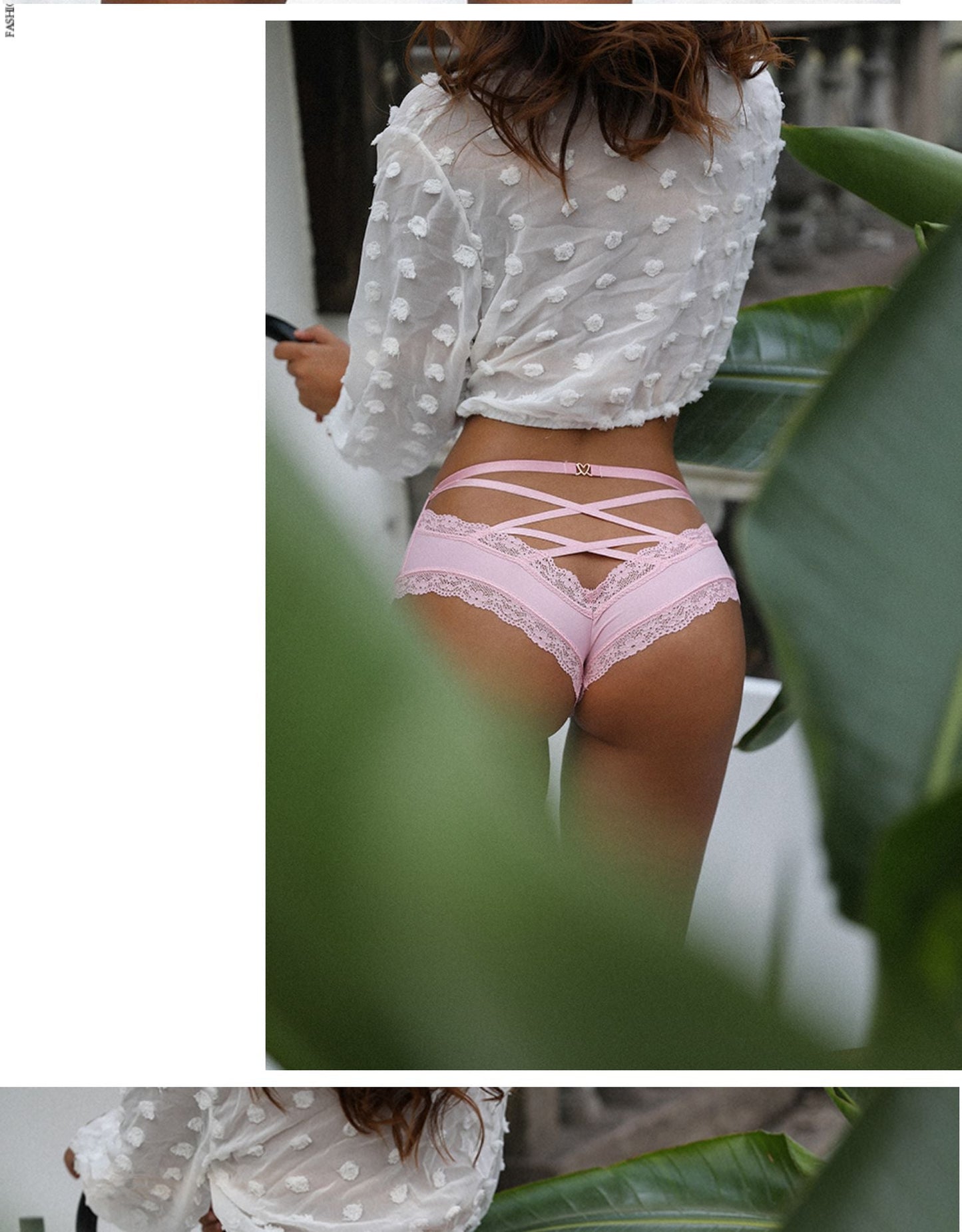 Back Crossing Bandage Hollow Out Lace Edge Seamless Underwear Women Transparent Lingerie Solid Briefs Thong Sexy Panties The Clothing Company Sydney