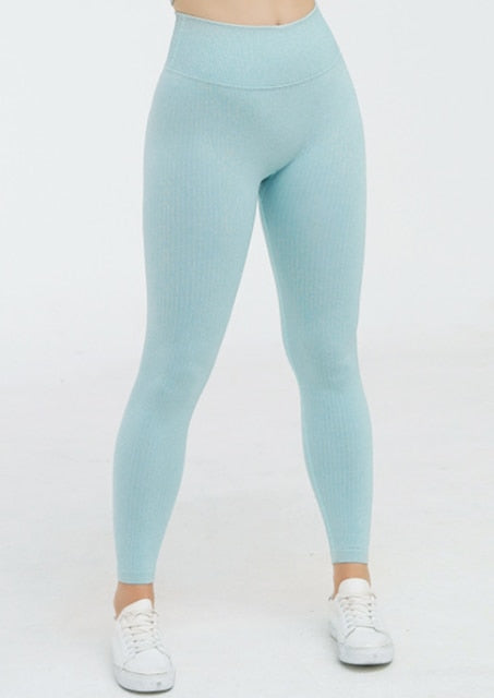 2 Piece Yoga Gym Fitness Athletic Sportswear Leggings Seamless Sports Activewear Long Sleeve Top Set The Clothing Company Sydney