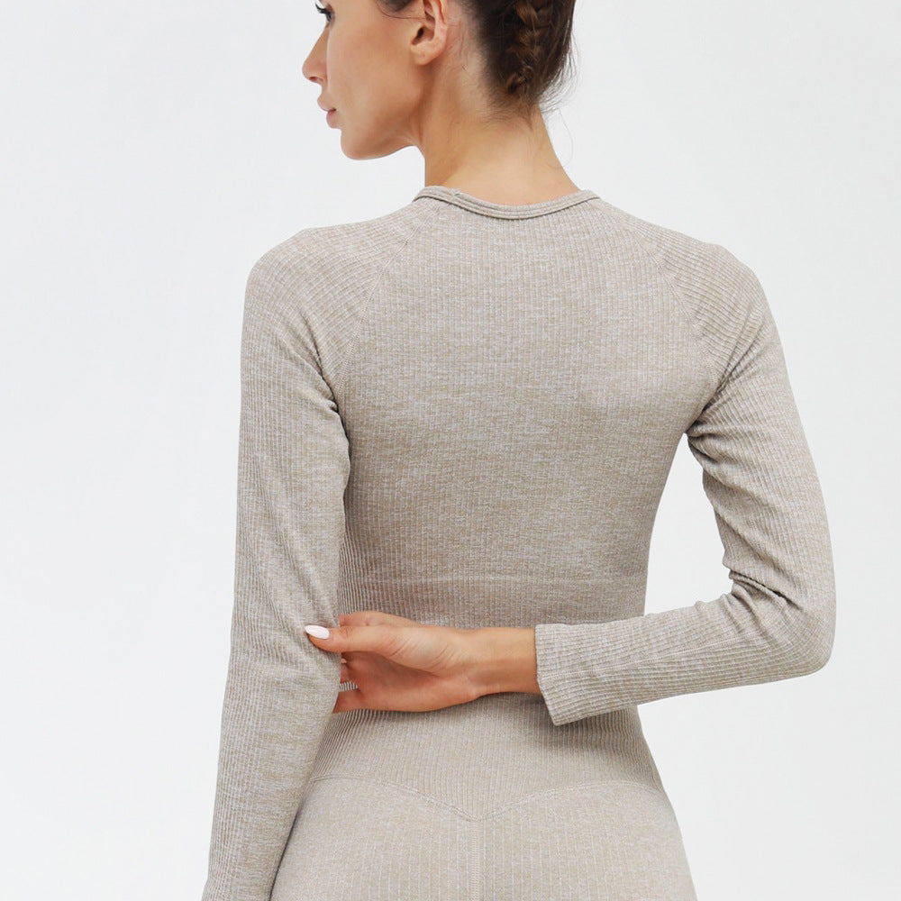 2 Piece Yoga Gym Fitness Athletic Sportswear Leggings Seamless Sports Activewear Long Sleeve Top Set The Clothing Company Sydney