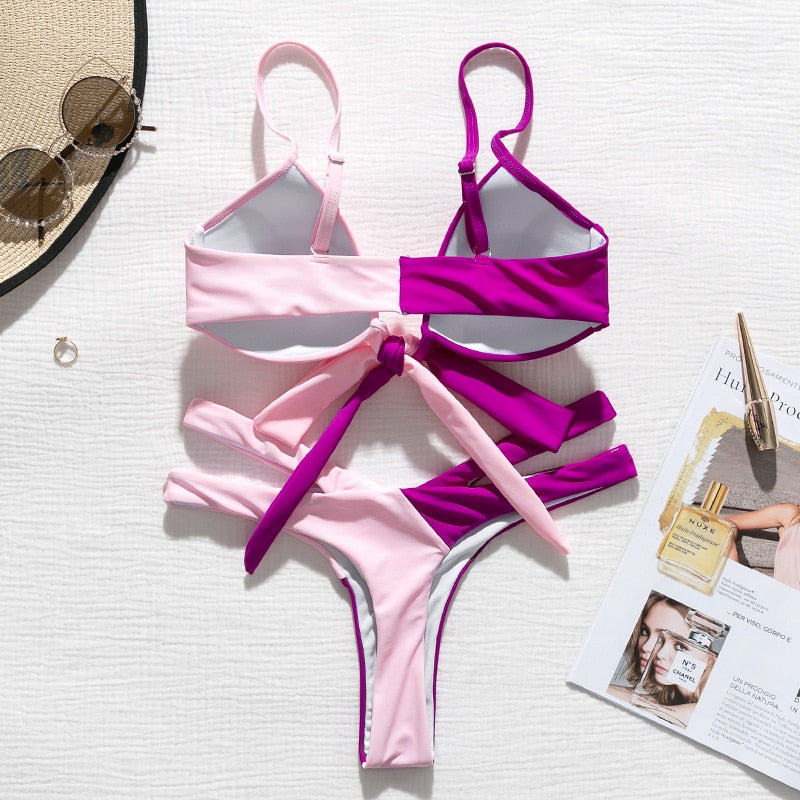 Brazilian Push up Bandage neon swimwear bathing suit High cut bikini swimsuit The Clothing Company Sydney