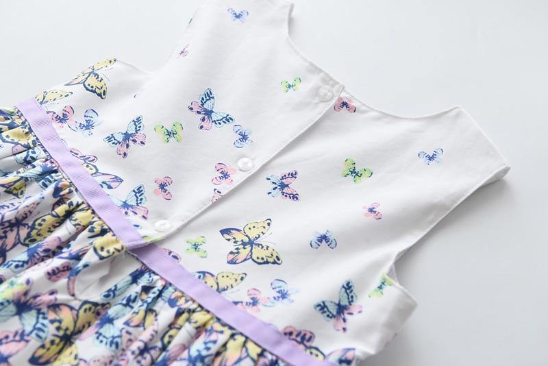 Summer Brand New Floral Lace Silk Dress Fashion Girls Round Neck Flying Sleeve Dress The Clothing Company Sydney