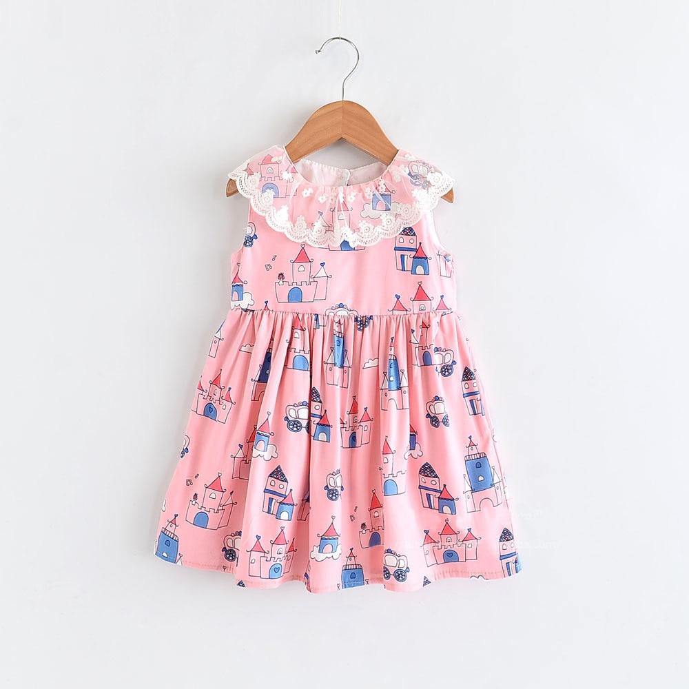 Summer Brand New Floral Lace Silk Dress Fashion Girls Round Neck Flying Sleeve Dress The Clothing Company Sydney