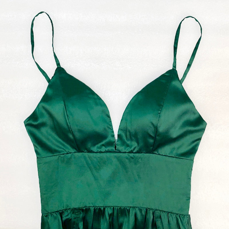 Double Split Green Long Prom Satin V Neck Empire Sleeveless Maxi Summer Red Floor Length Dresses The Clothing Company Sydney