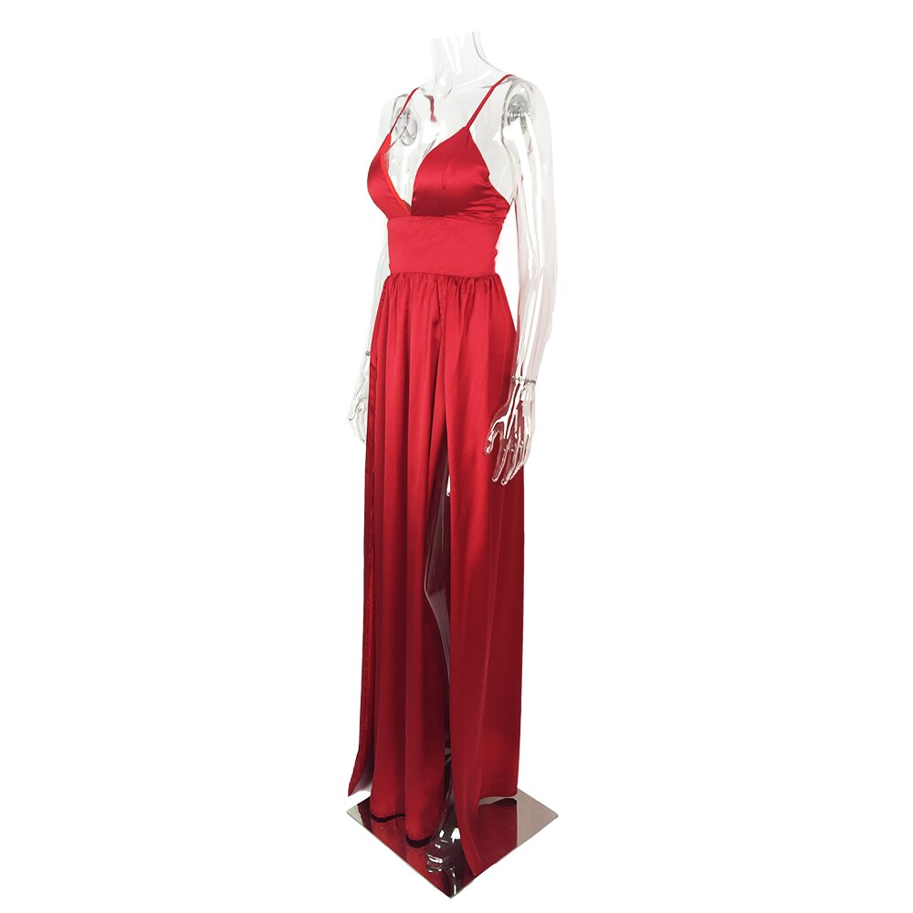 Double Split Green Long Prom Satin V Neck Empire Sleeveless Maxi Summer Red Floor Length Dresses The Clothing Company Sydney