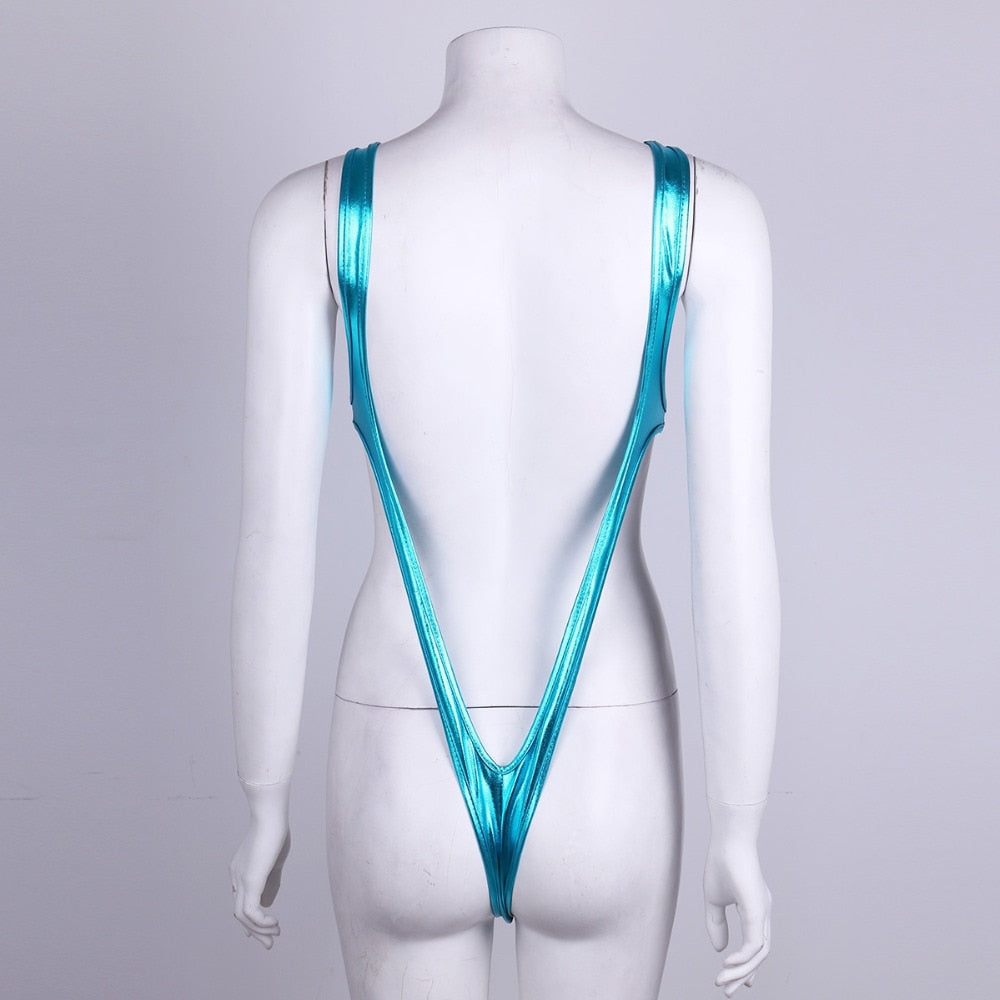 Swimwear Shiny Monokini One Piece Swimsuit Beachwear Swim Suit Thong Leotard Bathing Suits swim suit The Clothing Company Sydney