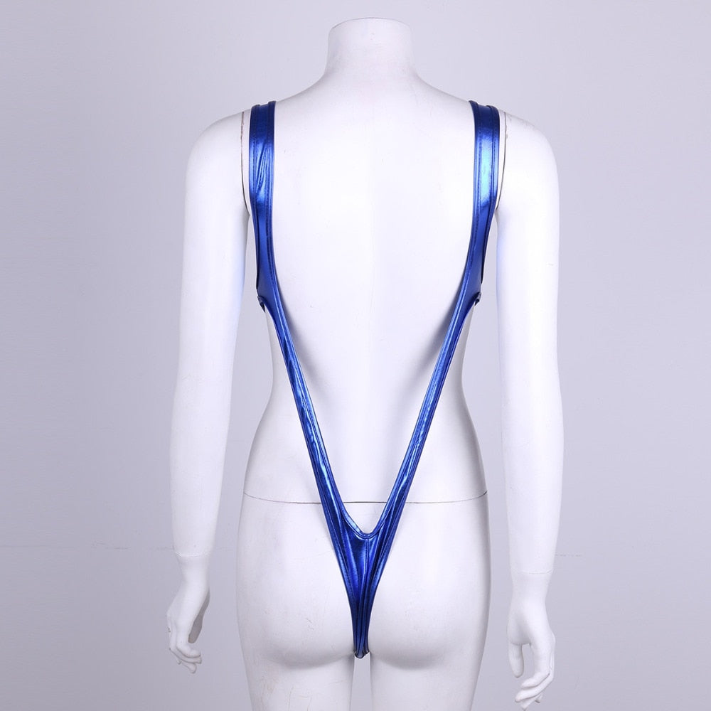 Swimwear Shiny Monokini One Piece Swimsuit Beachwear Swim Suit Thong Leotard Bathing Suits swim suit The Clothing Company Sydney