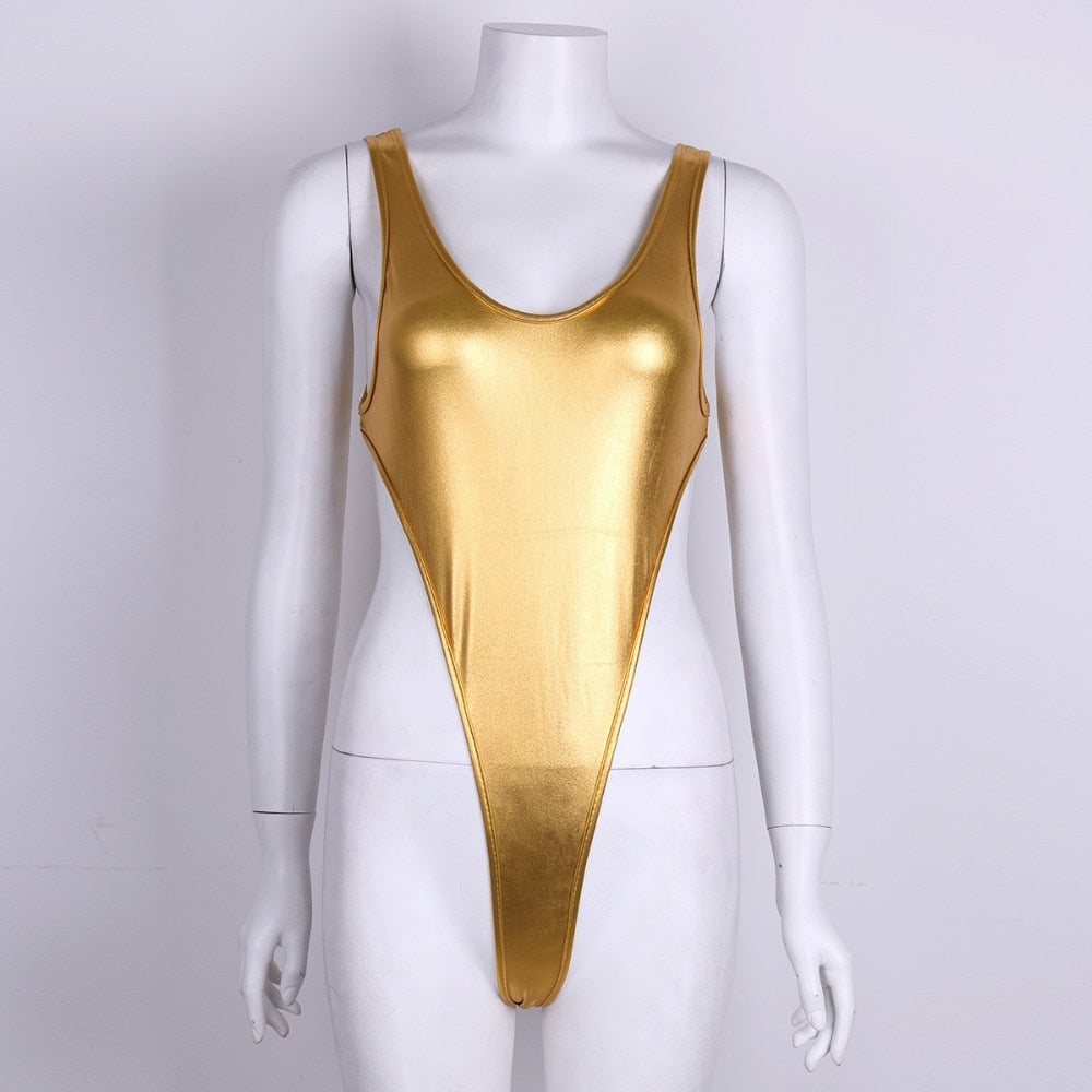 Swimwear Shiny Monokini One Piece Swimsuit Beachwear Swim Suit Thong Leotard Bathing Suits swim suit The Clothing Company Sydney