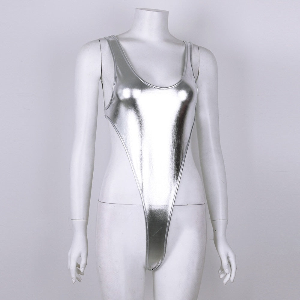 Swimwear Shiny Monokini One Piece Swimsuit Beachwear Swim Suit Thong Leotard Bathing Suits swim suit The Clothing Company Sydney