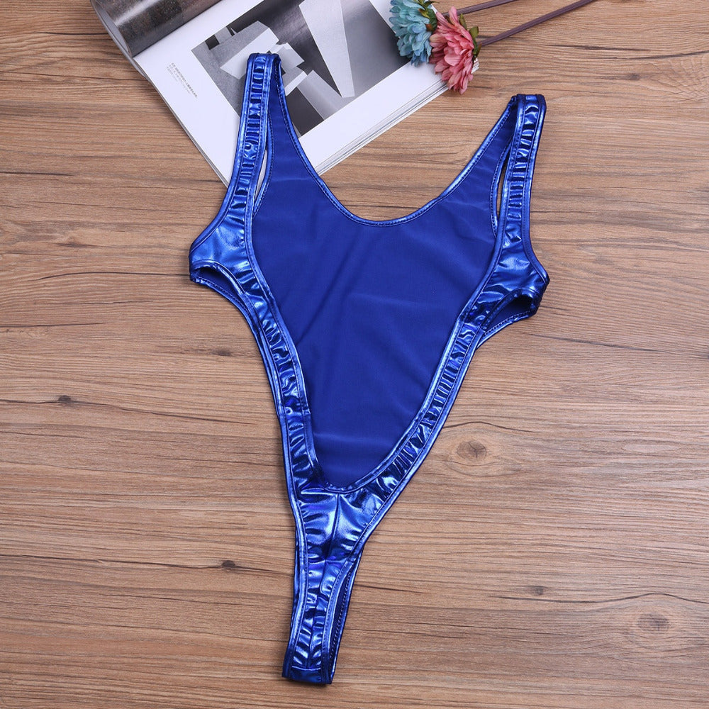 Swimwear Shiny Monokini One Piece Swimsuit Beachwear Swim Suit Thong Leotard Bathing Suits swim suit The Clothing Company Sydney