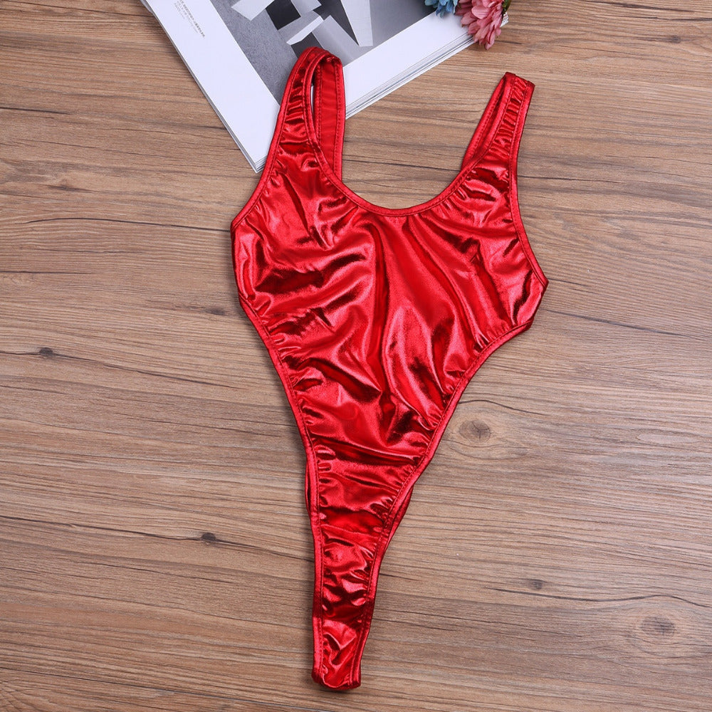 Swimwear Shiny Monokini One Piece Swimsuit Beachwear Swim Suit Thong Leotard Bathing Suits swim suit The Clothing Company Sydney