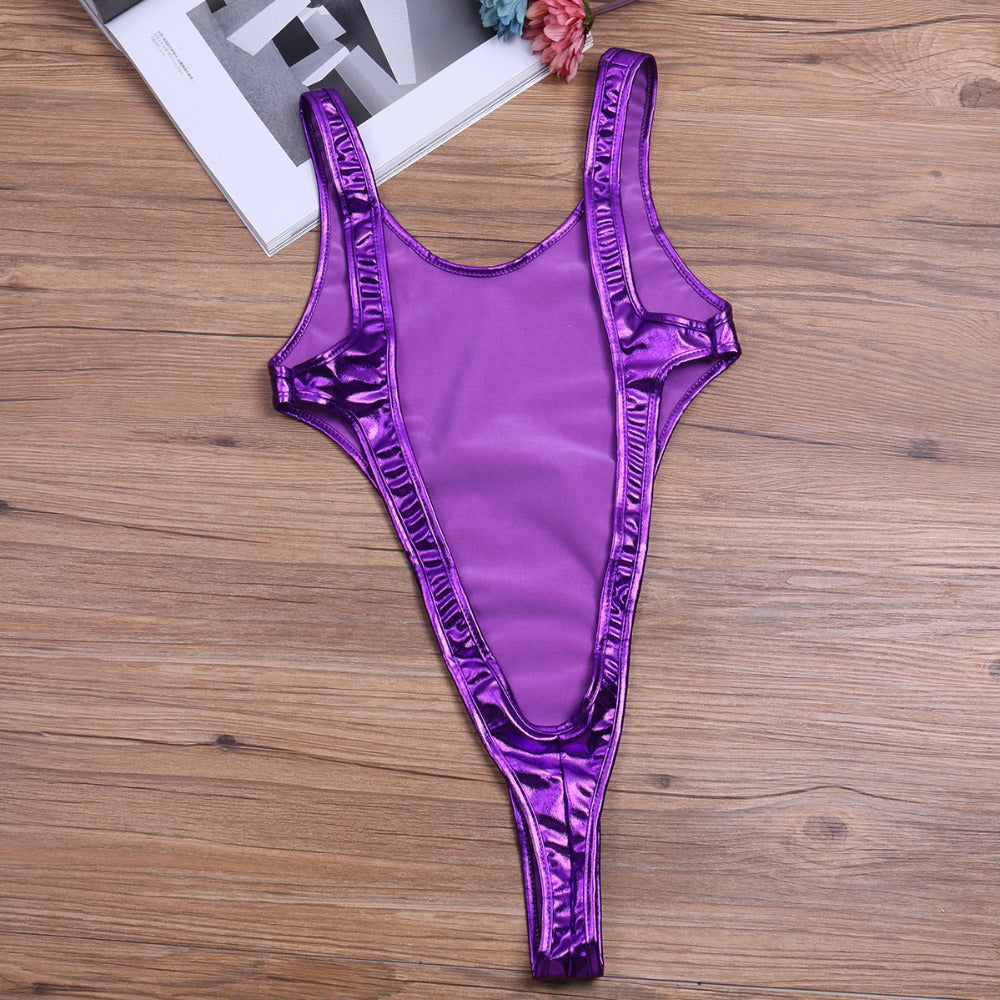 Swimwear Shiny Monokini One Piece Swimsuit Beachwear Swim Suit Thong Leotard Bathing Suits swim suit The Clothing Company Sydney