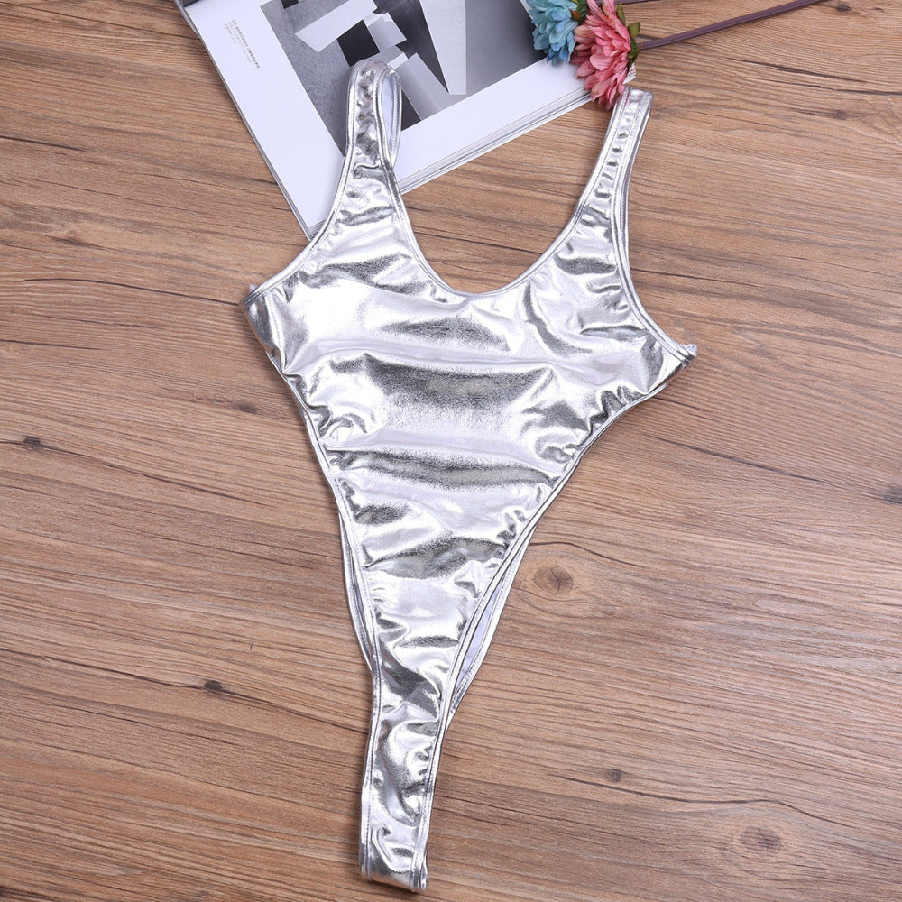 Swimwear Shiny Monokini One Piece Swimsuit Beachwear Swim Suit Thong Leotard Bathing Suits swim suit The Clothing Company Sydney