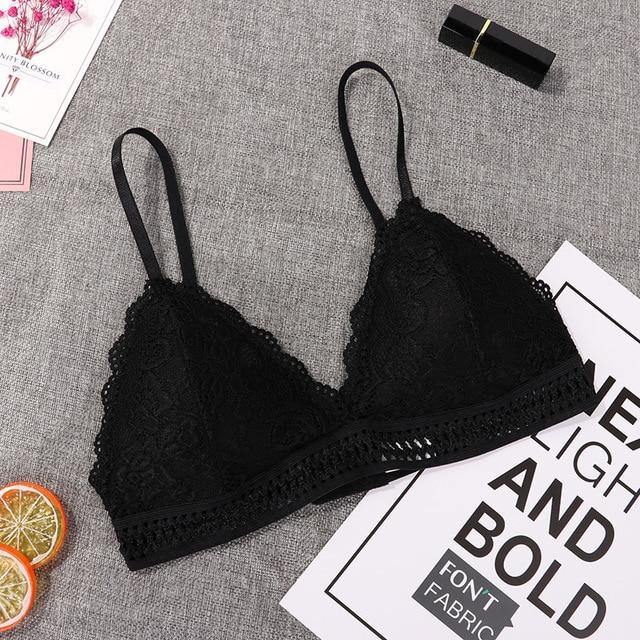 French Style Bralette Seamless Deep V Lace Wireless Thin Underwear Lingerie Soft Bras The Clothing Company Sydney