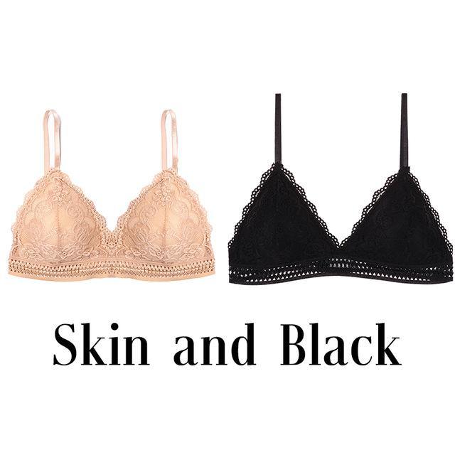French Style Bralette Seamless Deep V Lace Wireless Thin Underwear Lingerie Soft Bras The Clothing Company Sydney