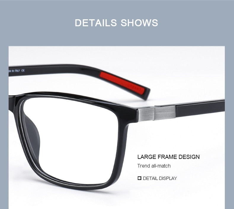 Designer Mens Luxury Acetate Glasses Frame Myopia Prescription Eyeglasses Spring Hinge Silicone Temple Tip Frames The Clothing Company Sydney