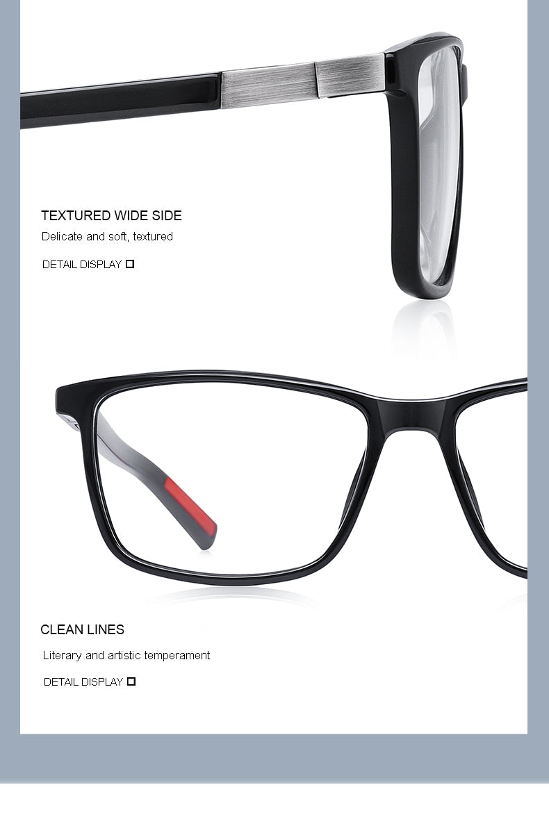 Designer Mens Luxury Acetate Glasses Frame Myopia Prescription Eyeglasses Spring Hinge Silicone Temple Tip Frames The Clothing Company Sydney