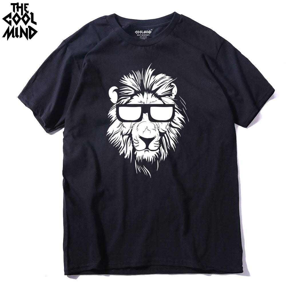 Cotton short sleeve animal lion printed casual o-neck knitted mens T-shirt men's tops tee shirts The Clothing Company Sydney