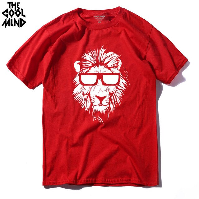 Cotton short sleeve animal lion printed casual o-neck knitted mens T-shirt men's tops tee shirts The Clothing Company Sydney