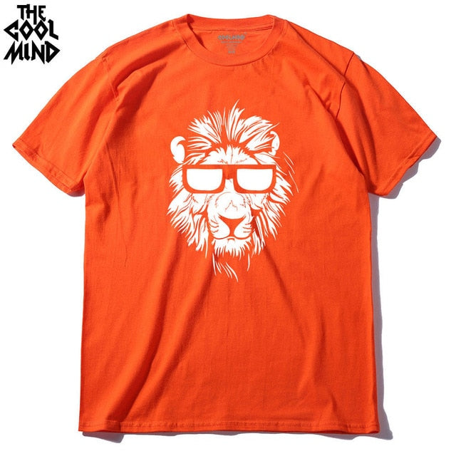 Cotton short sleeve animal lion printed casual o-neck knitted mens T-shirt men's tops tee shirts The Clothing Company Sydney