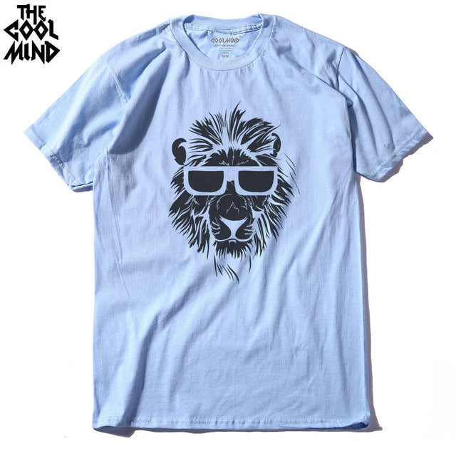 Cotton short sleeve animal lion printed casual o-neck knitted mens T-shirt men's tops tee shirts The Clothing Company Sydney
