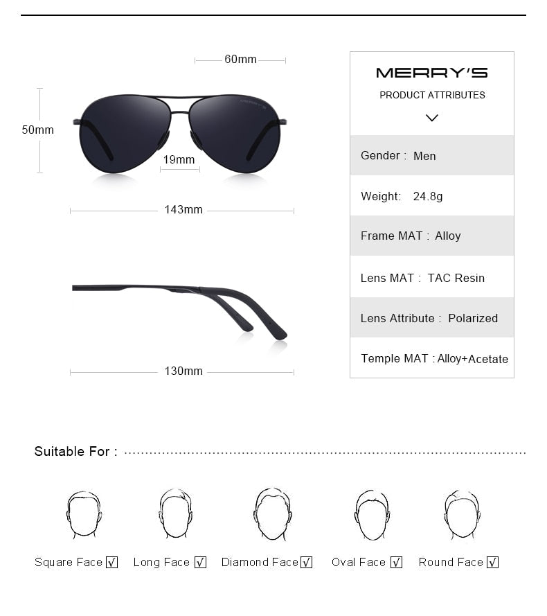 Designer Men's Classic Pilot Polarized Driving Shield Night Vision Sunglasses UV400 The Clothing Company Sydney