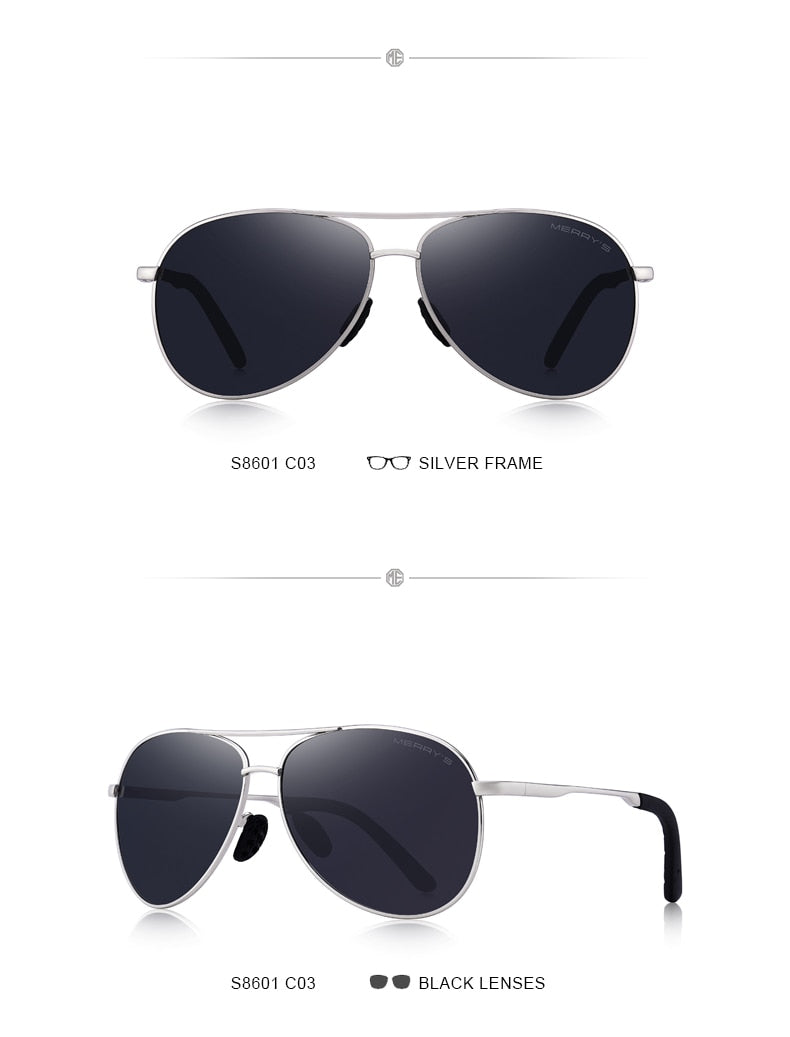 Designer Men's Classic Pilot Polarized Driving Shield Night Vision Sunglasses UV400 The Clothing Company Sydney