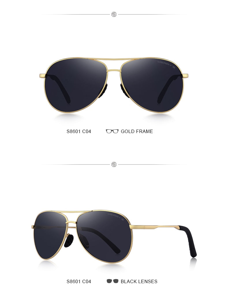 Designer Men's Classic Pilot Polarized Driving Shield Night Vision Sunglasses UV400 The Clothing Company Sydney