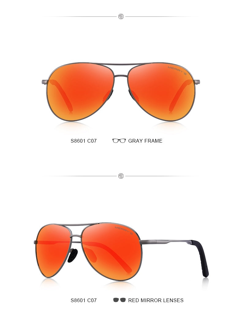 Designer Men's Classic Pilot Polarized Driving Shield Night Vision Sunglasses UV400 The Clothing Company Sydney