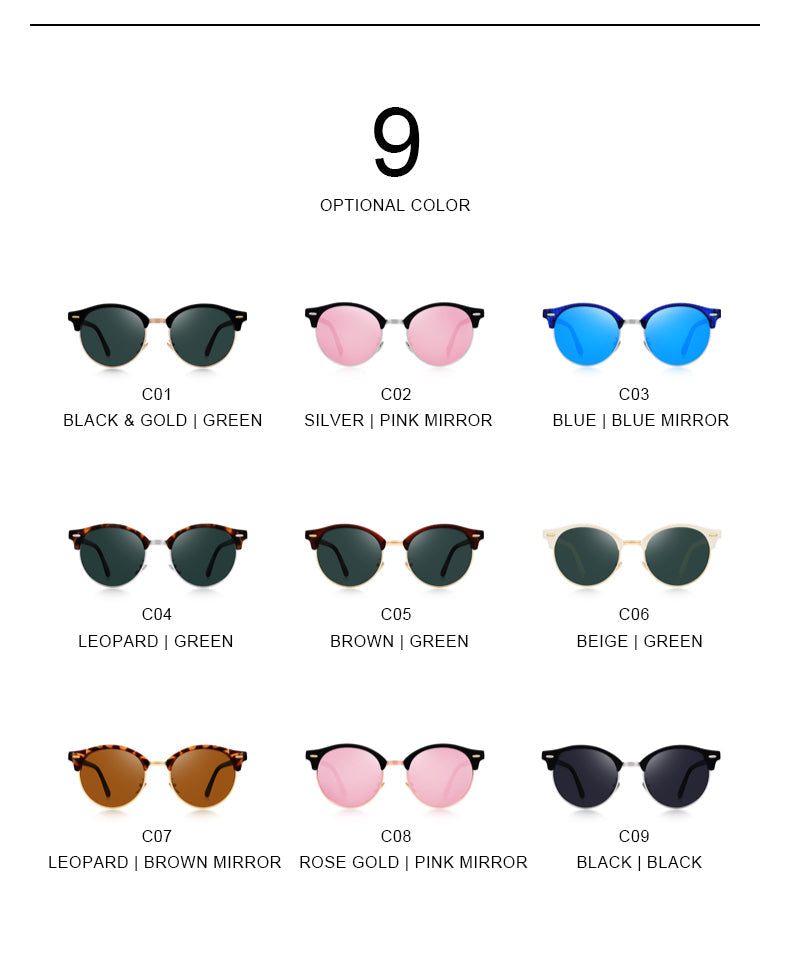 Designer Men Women Classic Retro Rivet Polarized Unisex Glasses Fashion Male Eyewear UV400 Protection Sunglasses The Clothing Company Sydney