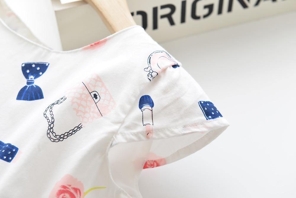 Summer Brand New Floral Lace Silk Dress Fashion Girls Round Neck Flying Sleeve Dress The Clothing Company Sydney