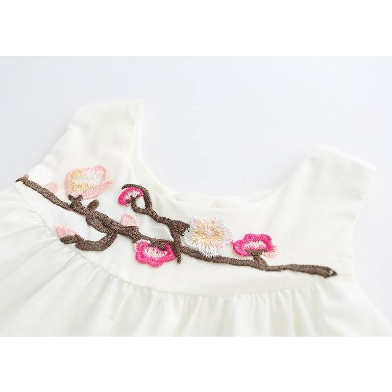 Summer Brand New Floral Lace Silk Dress Fashion Girls Round Neck Flying Sleeve Dress The Clothing Company Sydney