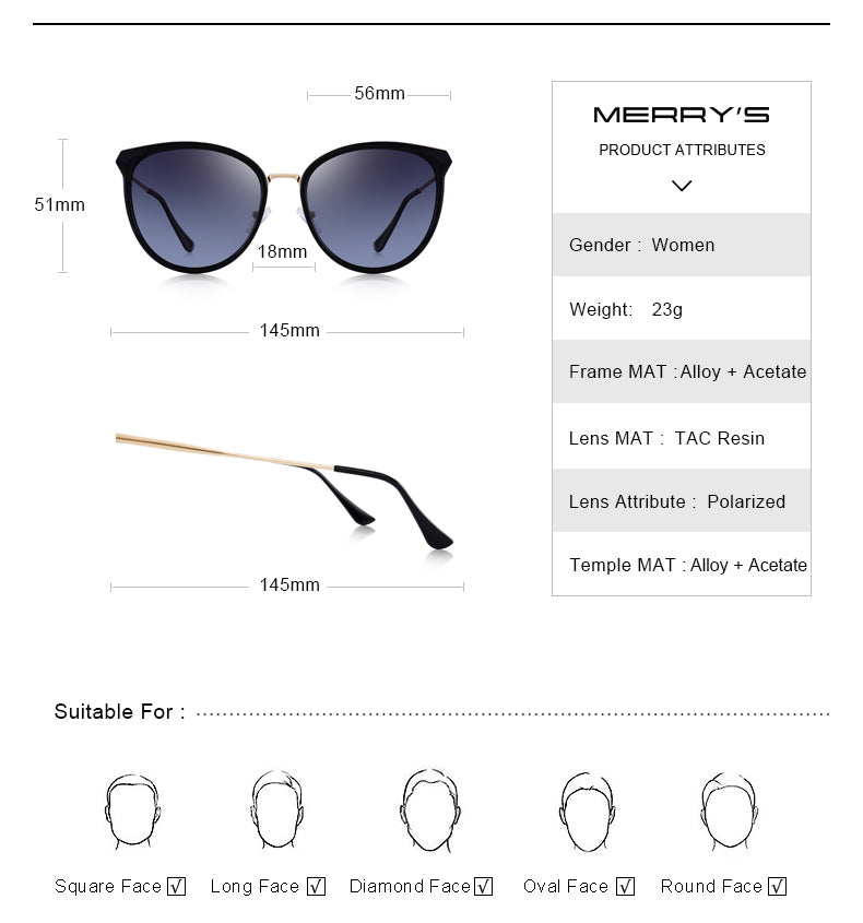 Designer Womens Fashion Cat Eye Polarized Luxury Brand Trending Sunglasses UV400 Protection The Clothing Company Sydney