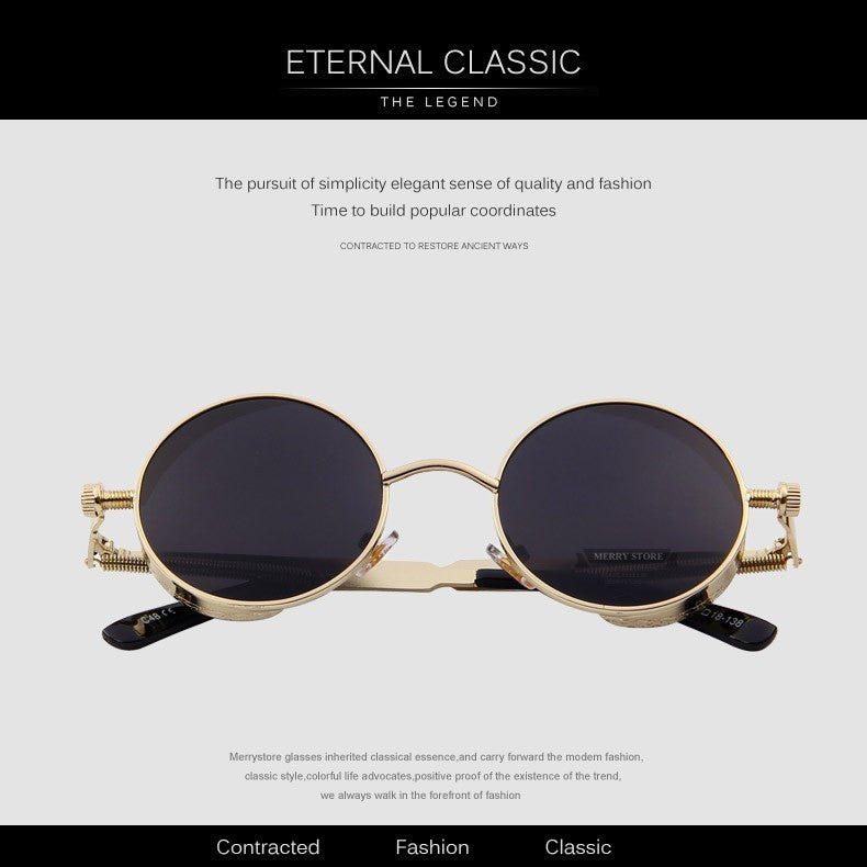 Vintage Womens Steampunk Brand Designer Round Sunglasses UV400 The Clothing Company Sydney