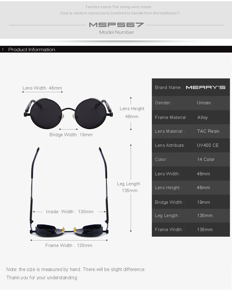 Vintage Womens Steampunk Brand Designer Round Sunglasses UV400 The Clothing Company Sydney