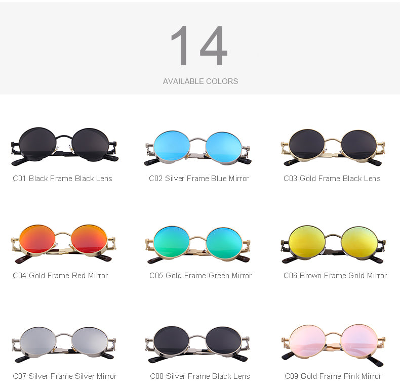 Vintage Womens Steampunk Brand Designer Round Sunglasses UV400 The Clothing Company Sydney