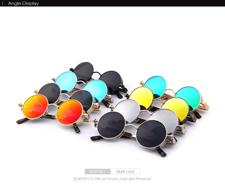 Vintage Womens Steampunk Brand Designer Round Sunglasses UV400 The Clothing Company Sydney