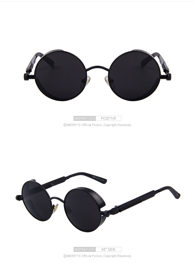 Vintage Womens Steampunk Brand Designer Round Sunglasses UV400 The Clothing Company Sydney