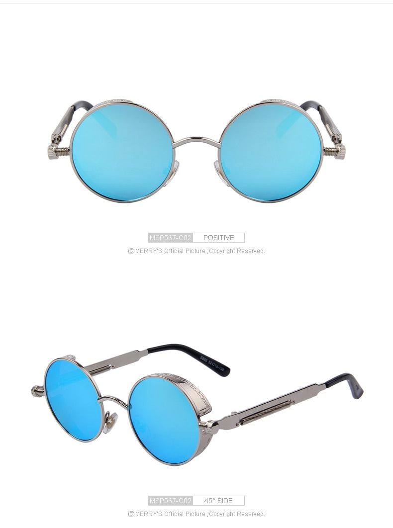 Vintage Womens Steampunk Brand Designer Round Sunglasses UV400 The Clothing Company Sydney