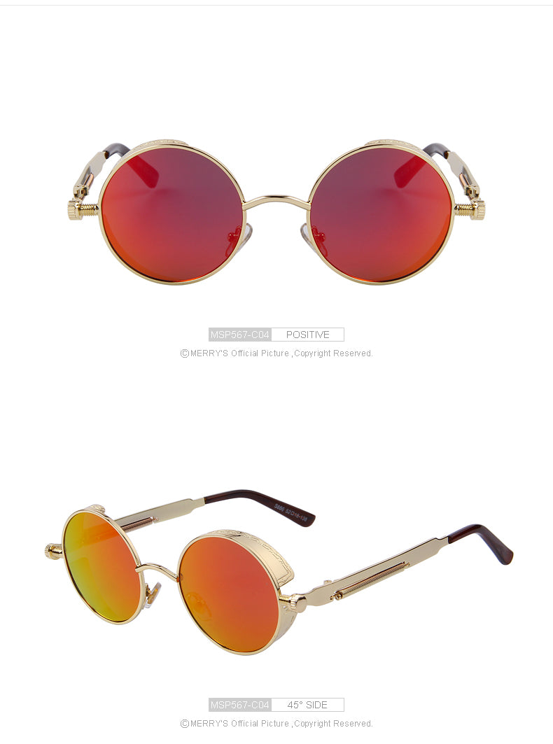 Vintage Womens Steampunk Brand Designer Round Sunglasses UV400 The Clothing Company Sydney