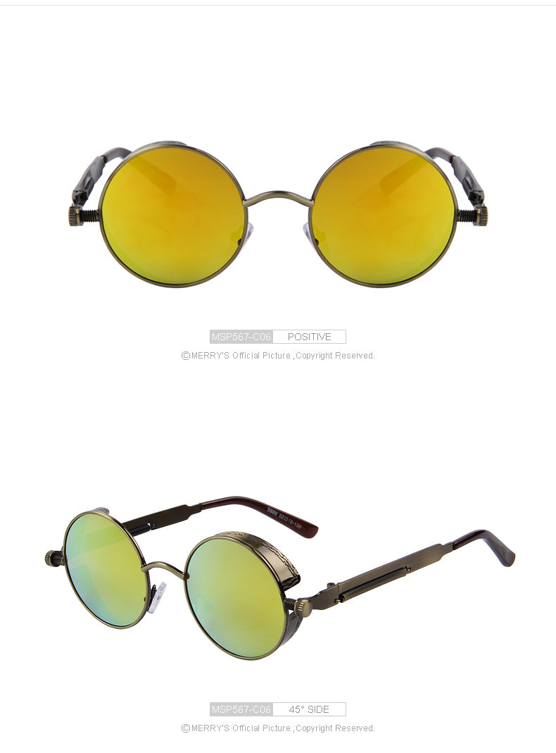 Vintage Womens Steampunk Brand Designer Round Sunglasses UV400 The Clothing Company Sydney