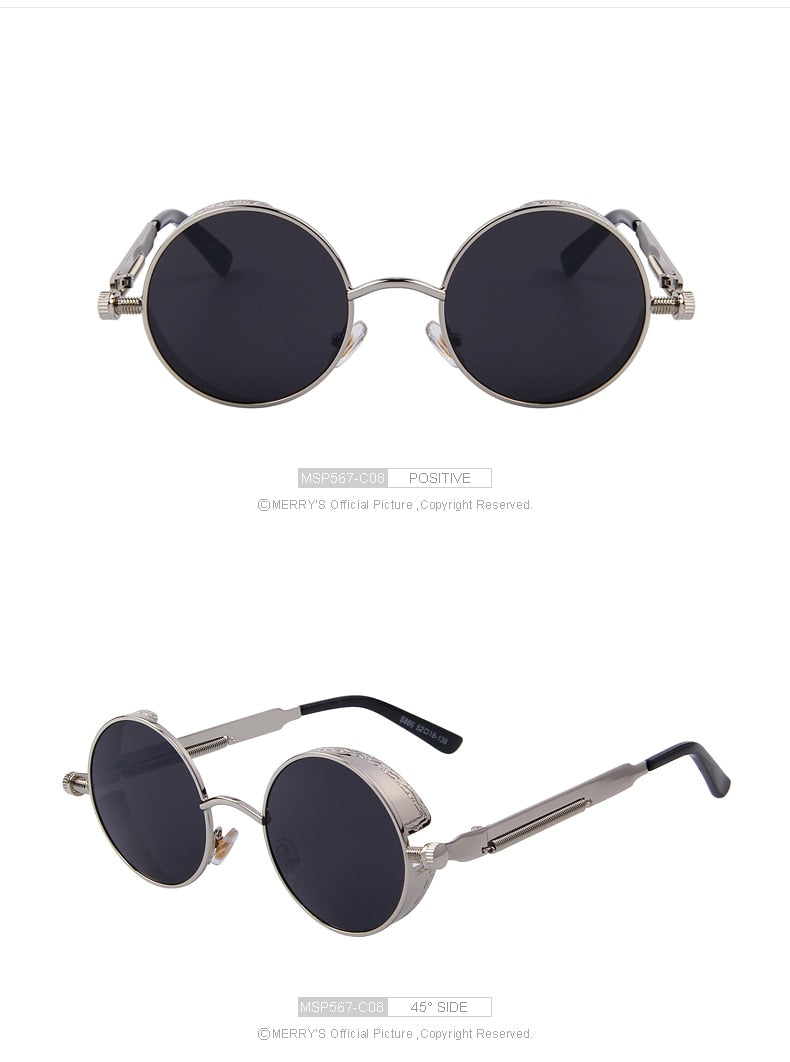 Vintage Womens Steampunk Brand Designer Round Sunglasses UV400 The Clothing Company Sydney