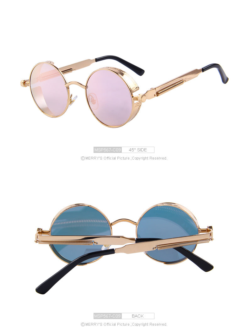 Vintage Womens Steampunk Brand Designer Round Sunglasses UV400 The Clothing Company Sydney