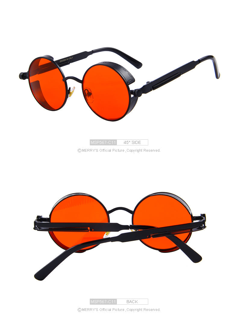 Vintage Womens Steampunk Brand Designer Round Sunglasses UV400 The Clothing Company Sydney
